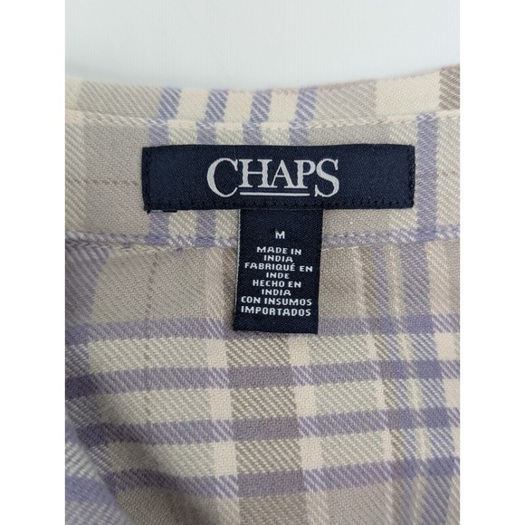 Chaps Women's Medium Flannel Shirt Long Sleeve Full Zip Multicolor Plaid NWT - Picture 9 of 10